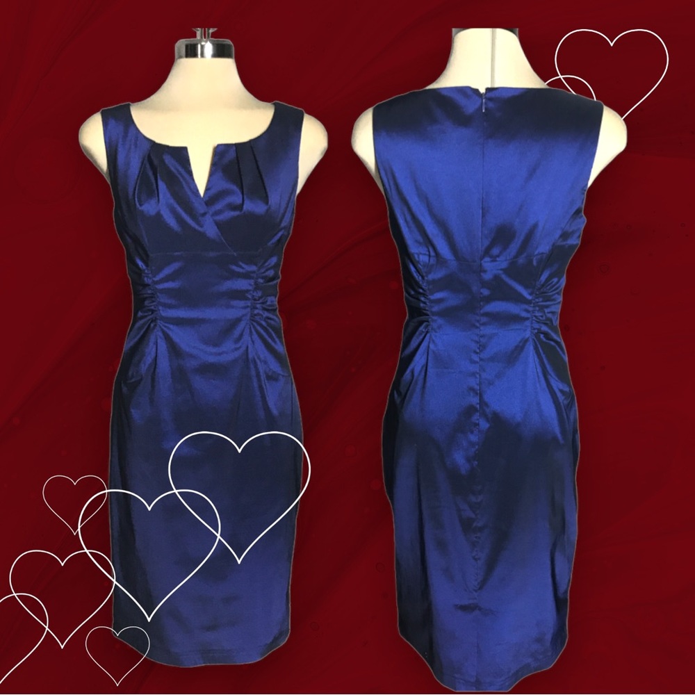 ADRIANNA PAPELL  Luxury Sheath Designed Blue Dress Size 8